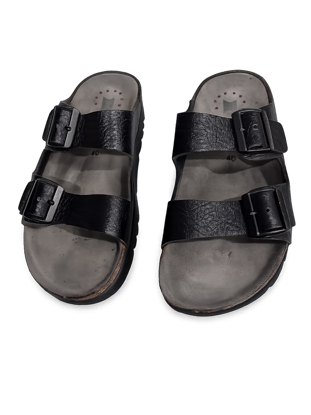 Mephisto Two-Strap Comfort Sandals – Black Leather – EU 40